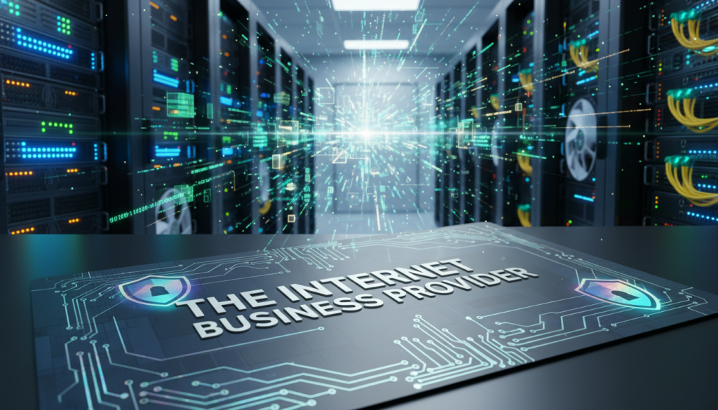 A visually striking image featuring a sleek, modern SSL certificate displayed prominently in the foreground, showcasing its intricate design with the words "The Internet Business Provider" elegantly embossed. The certificate should have a high-tech feel, with holographic elements glinting in the light. In the middle ground, a secure server room is visible, with blinking lights on servers indicating activity and safety measures. The background should depict an abstract digital landscape, filled with codes and algorithms, symbolizing internet security. The lighting is bright yet soft, casting a professional ambience that conveys trust and security. The overall mood reflects confidence in online safety and the importance of SSL certificates for businesses. A visually striking image featuring a sleek, modern SSL certificate displayed prominently in the foreground, showcasing its intricate design with the words "The Internet Business Provider" elegantly embossed. The certificate should have a high-tech feel, with holographic elements glinting in the light. In the middle ground, a secure server room is visible, with blinking lights on servers indicating activity and safety measures. The background should depict an abstract digital landscape, filled with codes and algorithms, symbolizing internet security. The lighting is bright yet soft, casting a professional ambience that conveys trust and security. The overall mood reflects confidence in online safety and the importance of SSL certificates for businesses.